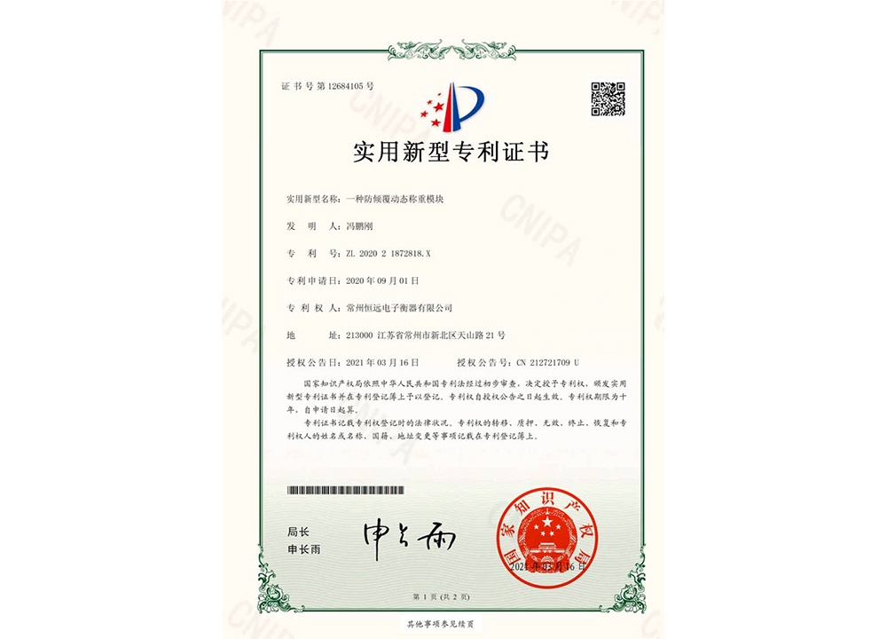 一種防傾覆(fu)動(dong)態(tai)稱重(zhong)糢(mo)塊